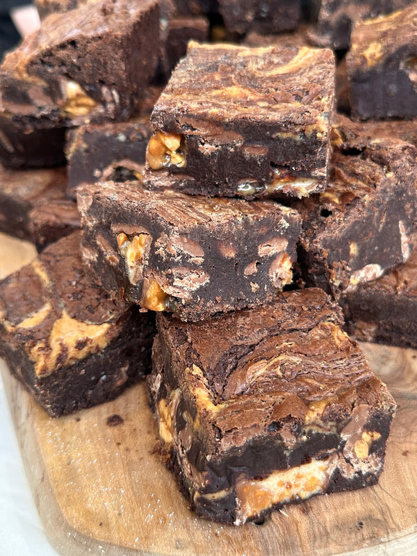 Peanut Butter And Snickers Chocolate Brownie